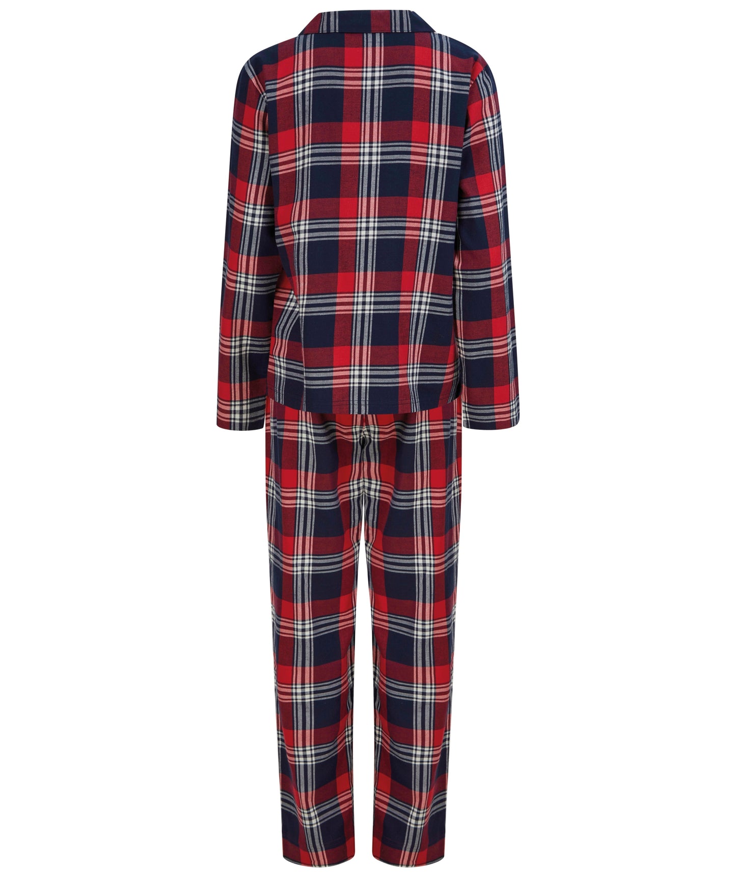 SF Women's Tartan Lounge Set Cotton Flannel Two-Piece Pyjama Collar XS-2XL