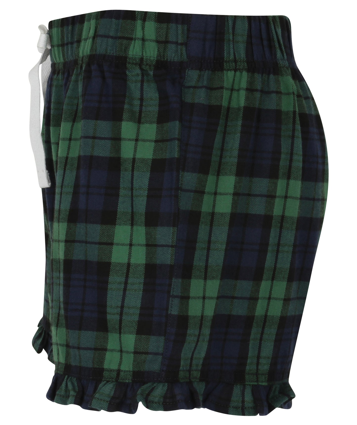 SF Women's Tartan Frill Hem Shorts Elasticated Waist Loungewear Size XXS-XL