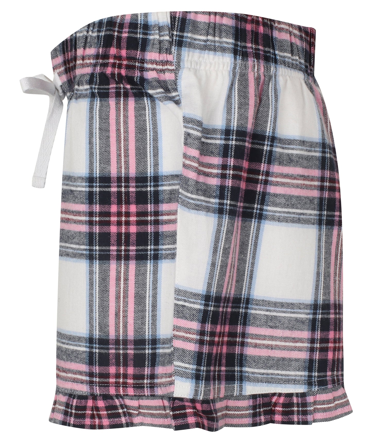 SF Women's Tartan Frill Hem Shorts Elasticated Waist Loungewear Size XXS-XL