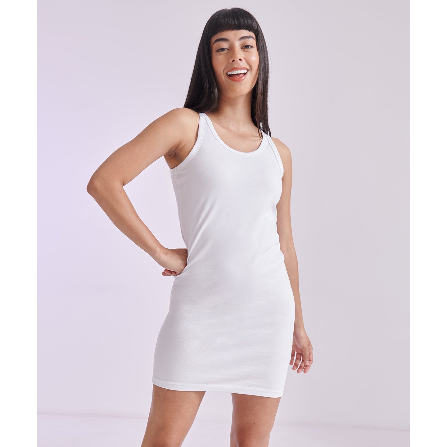 Sf Extra Long Stretch Tank Top Cotton Rich Vest Dress Modern Fit S-XL