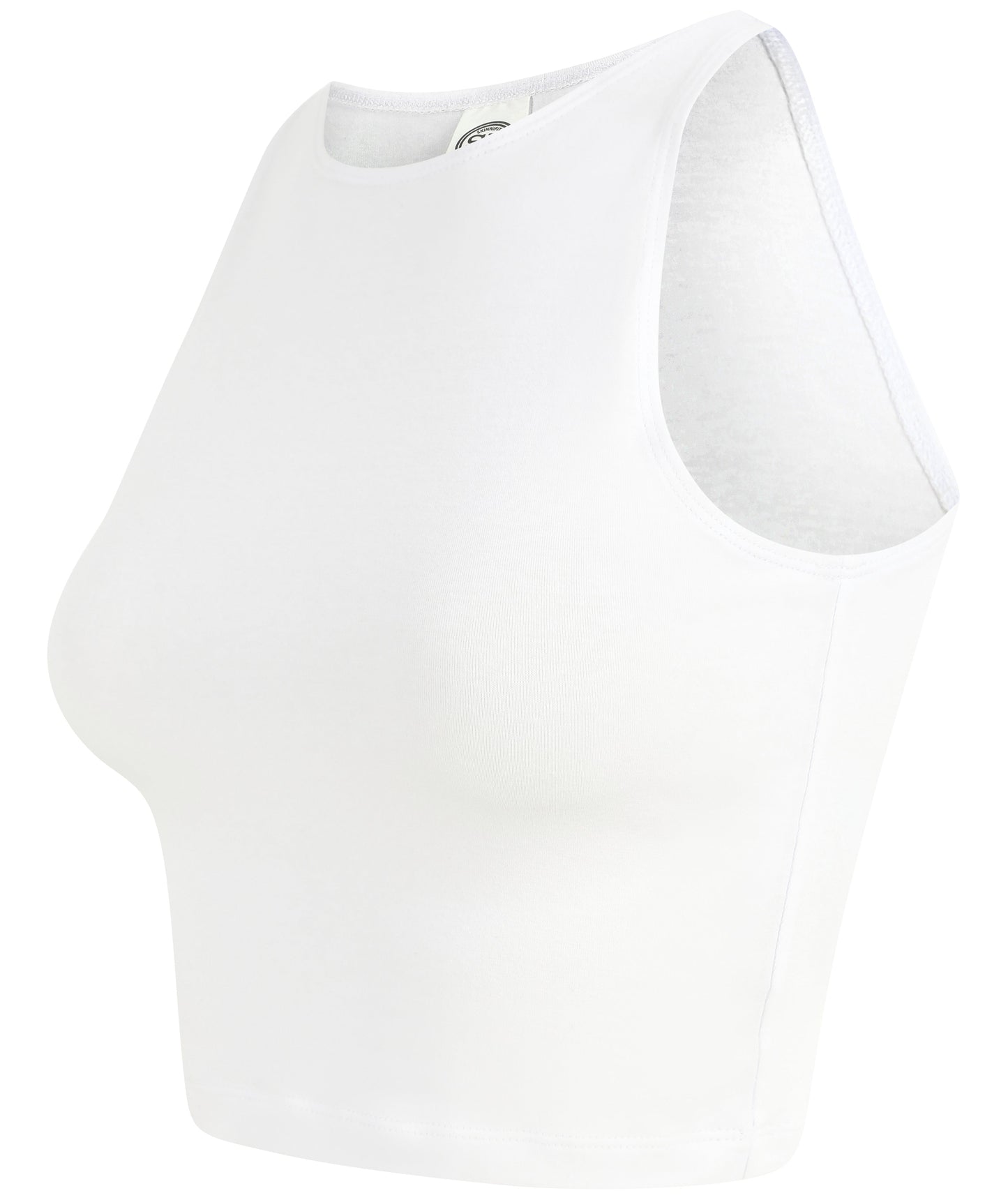 Sf Women's Sleeveless Cropped Top Fitted Neckline Vegan Certified Fashion