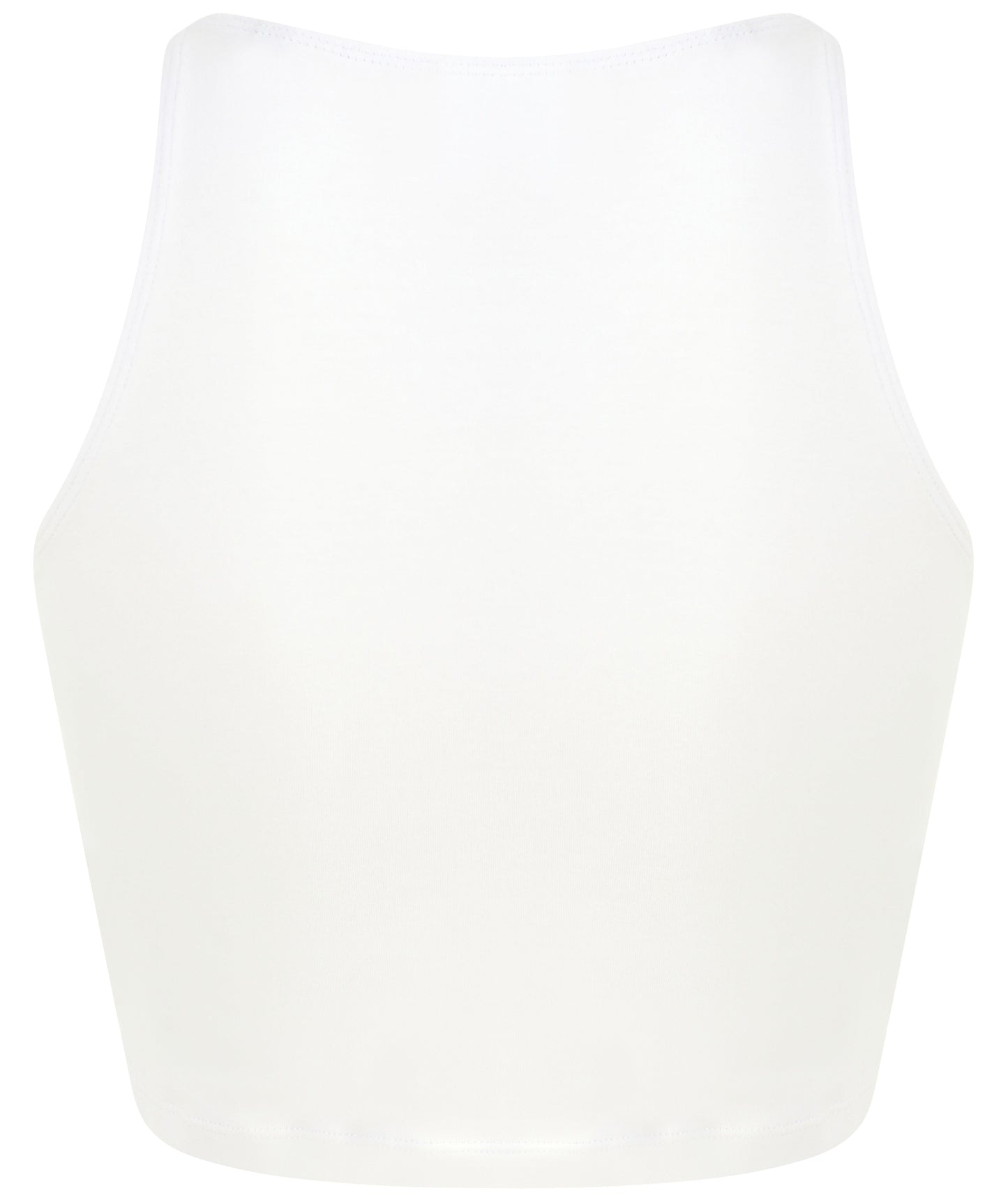Sf Women's Sleeveless Cropped Top Fitted Neckline Vegan Certified Fashion