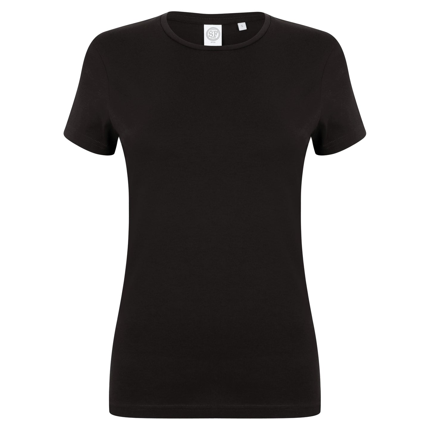 SF Feel Good Women's Stretch T-Shirt Black Longline Fit Soft Cotton Blend