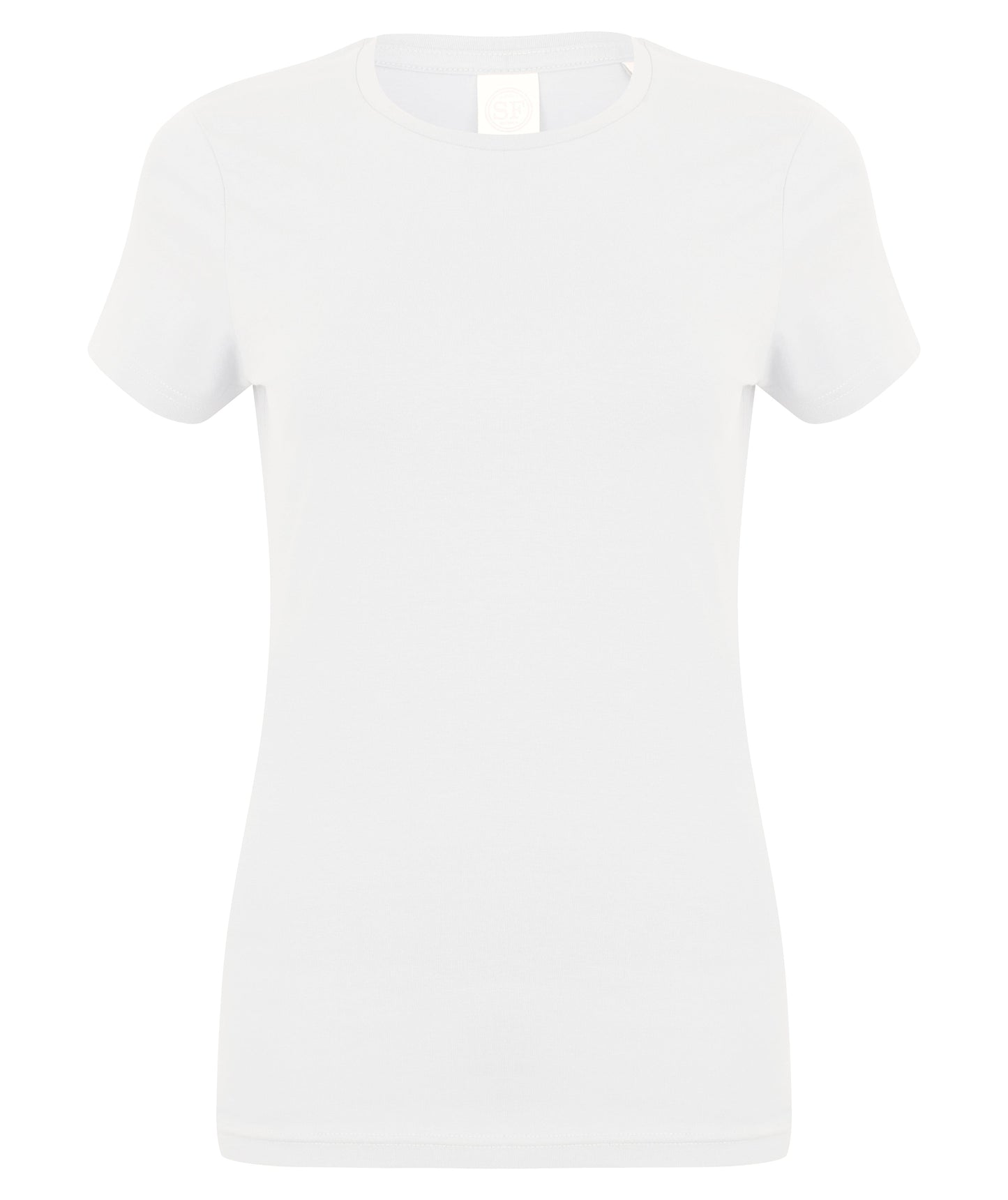 SF Feel Good Women's Stretch T-Shirt White Longline Fit Soft Cotton Blend