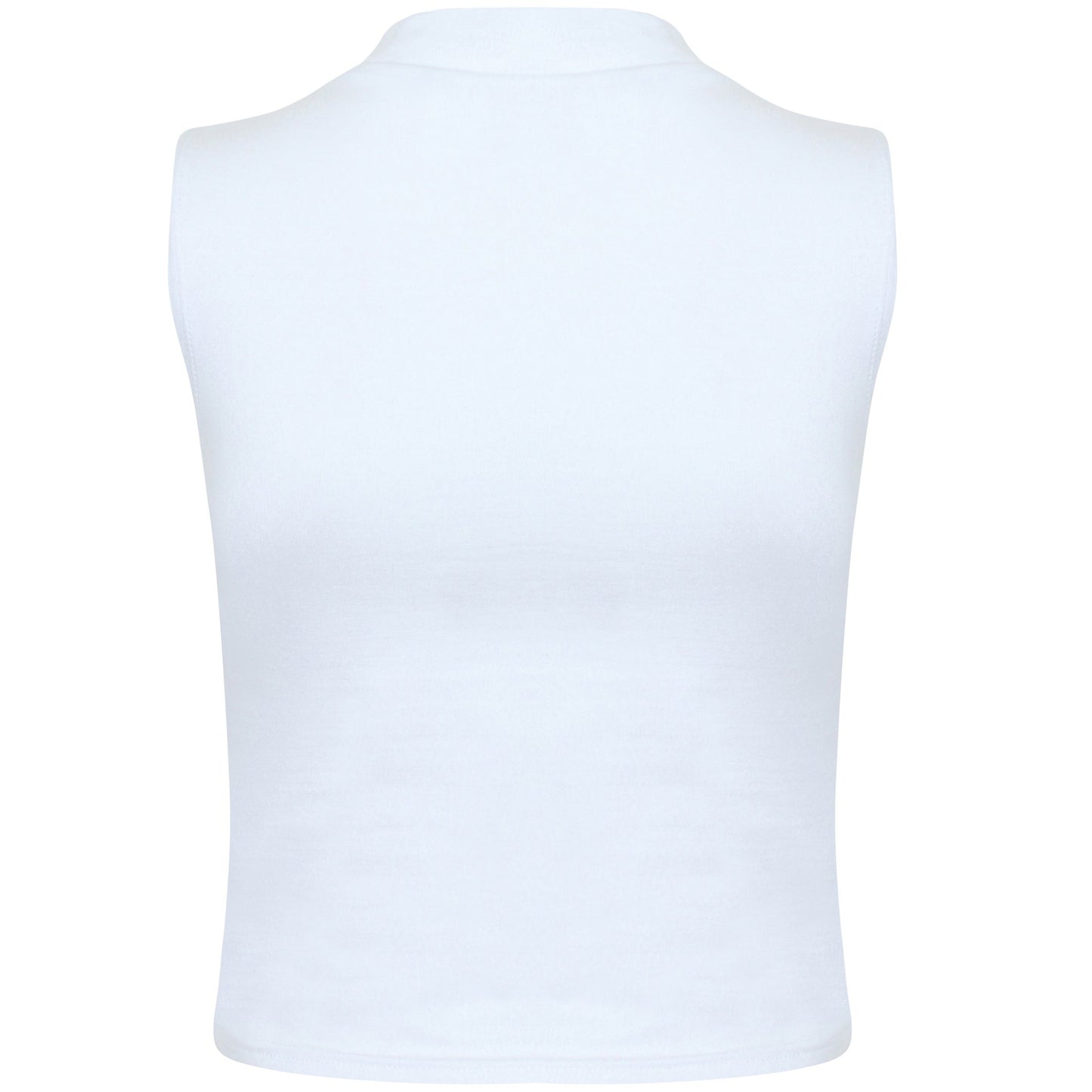 Sf Women's High Neck Crop Vest Soft-Stretch Jersey Fashion Top Vegan Certified