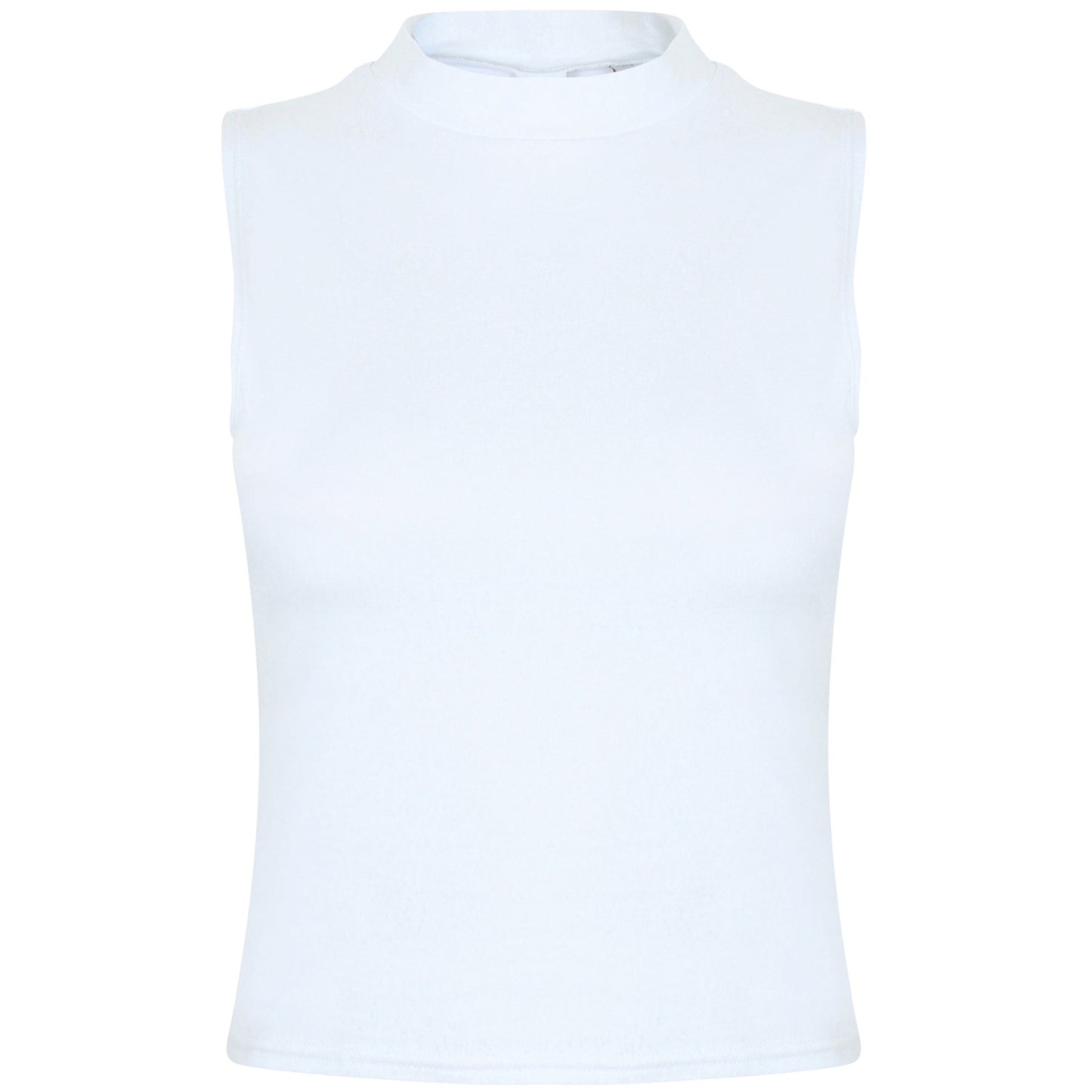 Sf Women's High Neck Crop Vest Soft-Stretch Jersey Fashion Top Vegan Certified