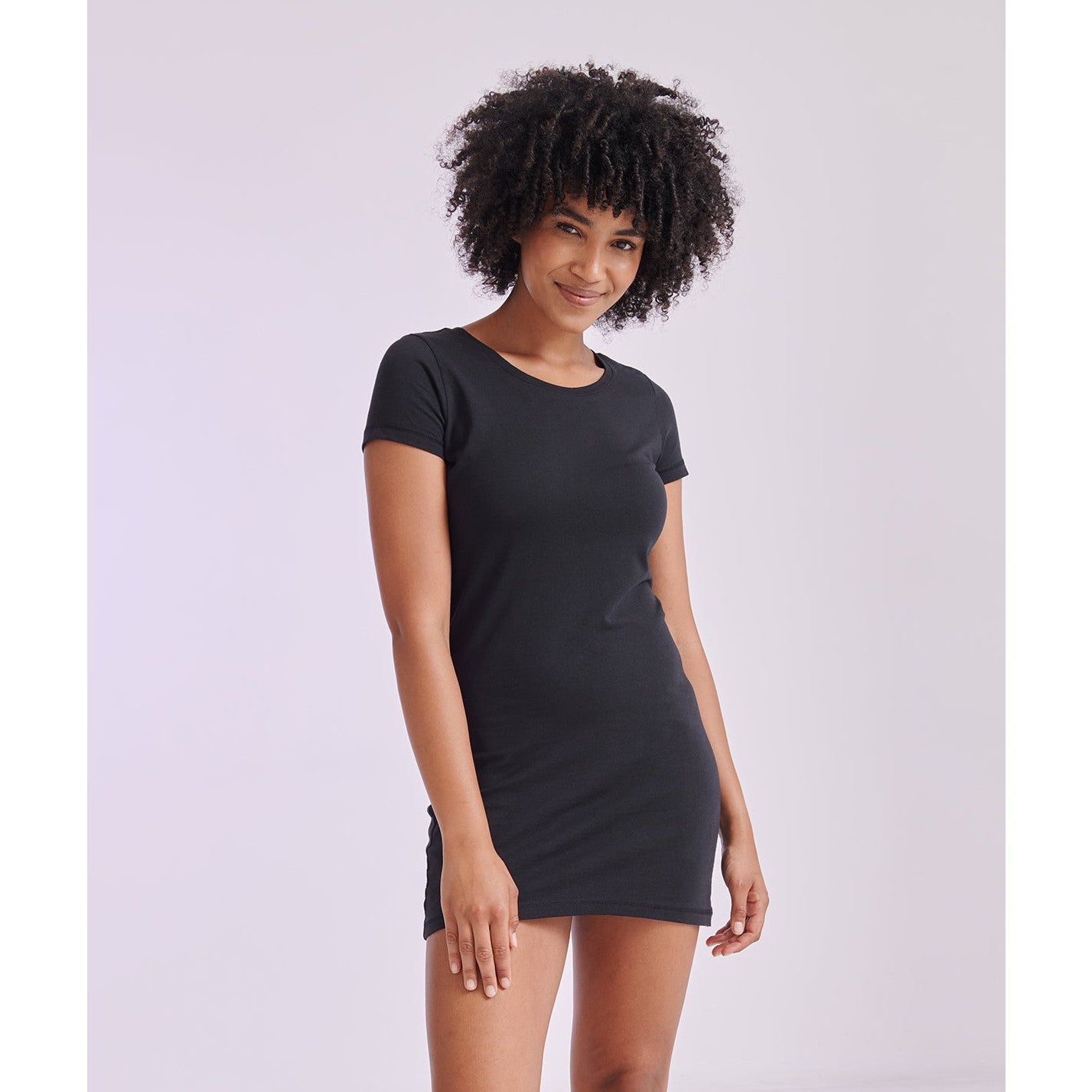 Sf T-Shirt Dress Longline Scoop Neck Capped Sleeves 100% Cotton Size S-XL