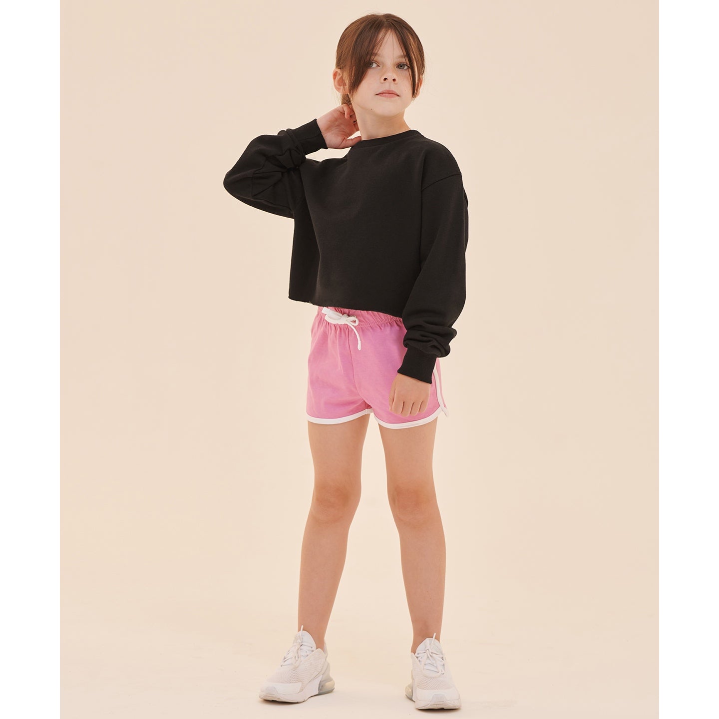 SF Minni Kids Retro Shorts Unisex Cotton Sporty Style with Contrast Binding