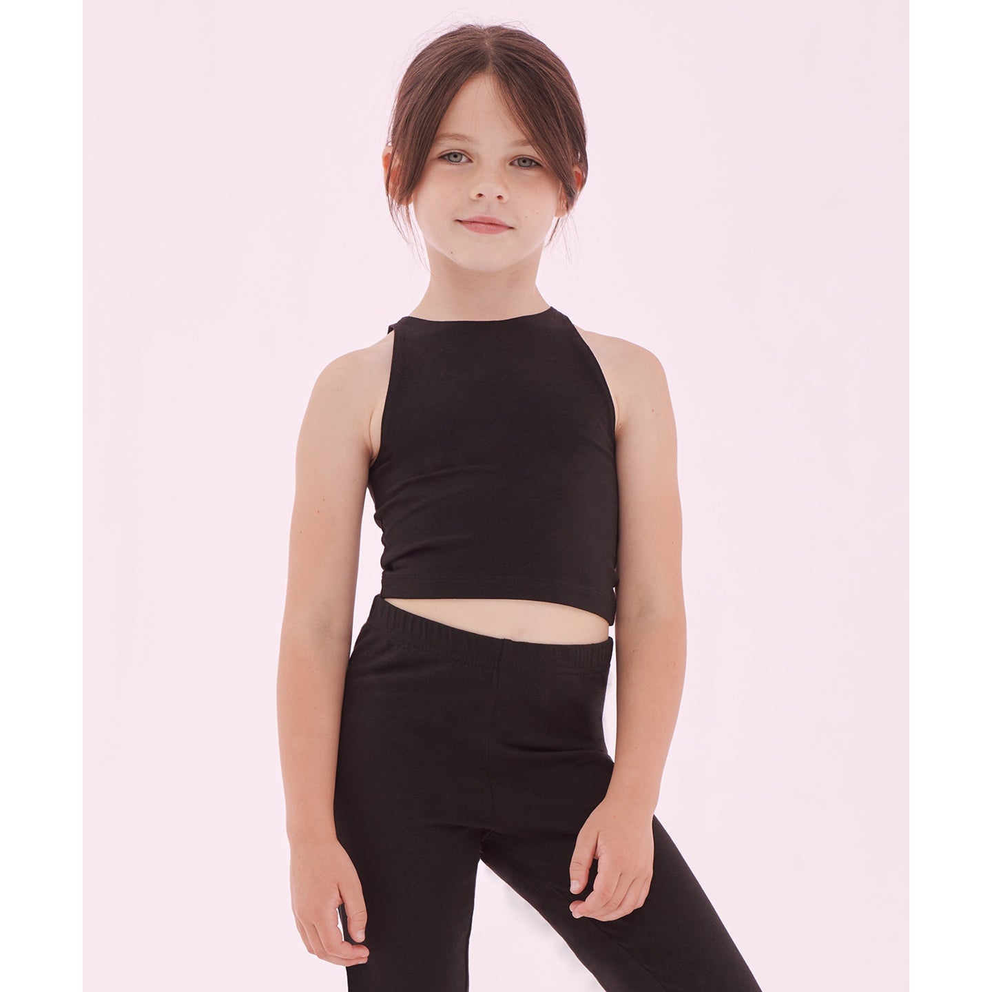 Sf Minni Kids Sleeveless Cropped Top 100% Cotton Flannel Racer Neckline
