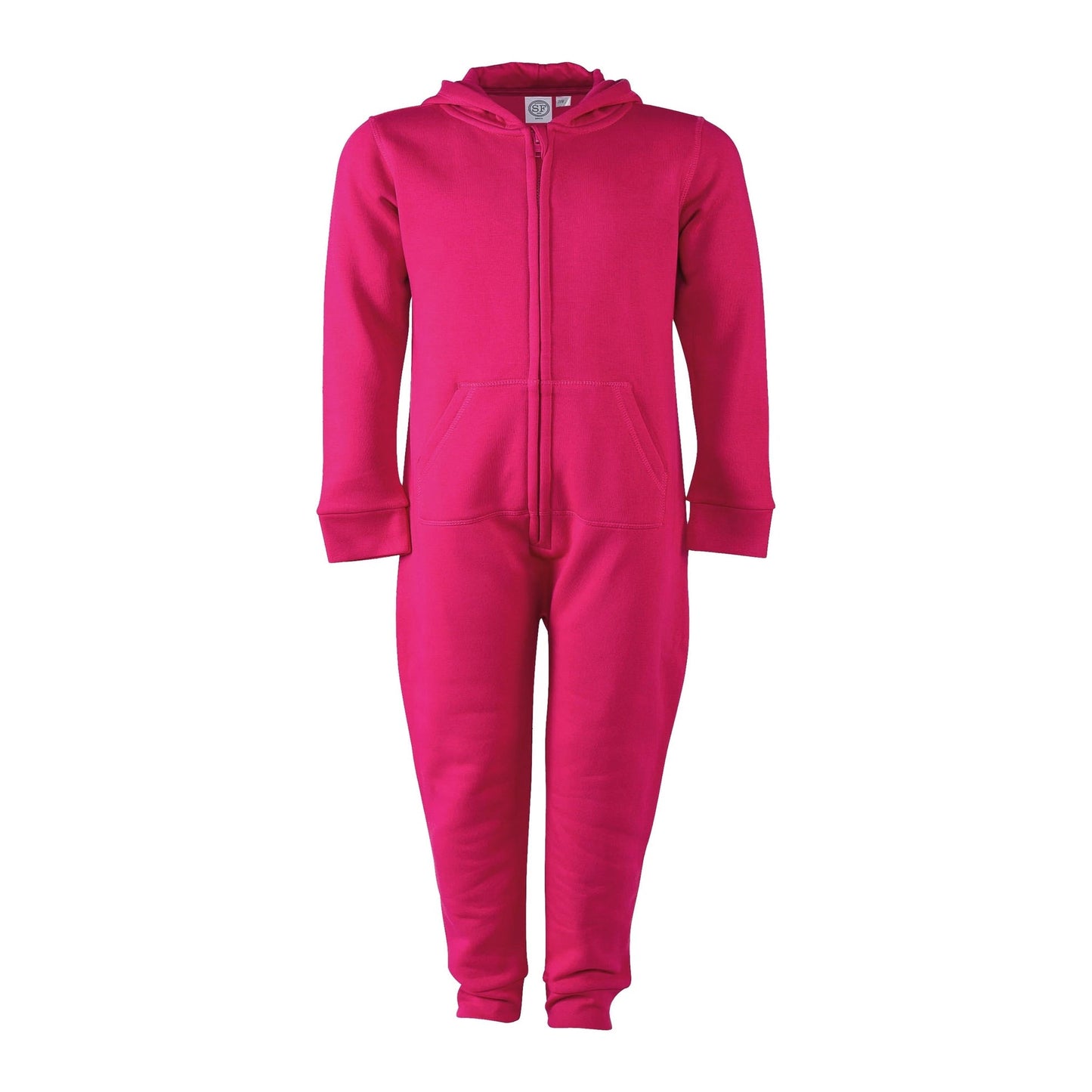 Sf Minni Kids Slim Fit All-In-One Loungewear with Front Zip and Kangaroo Pocket