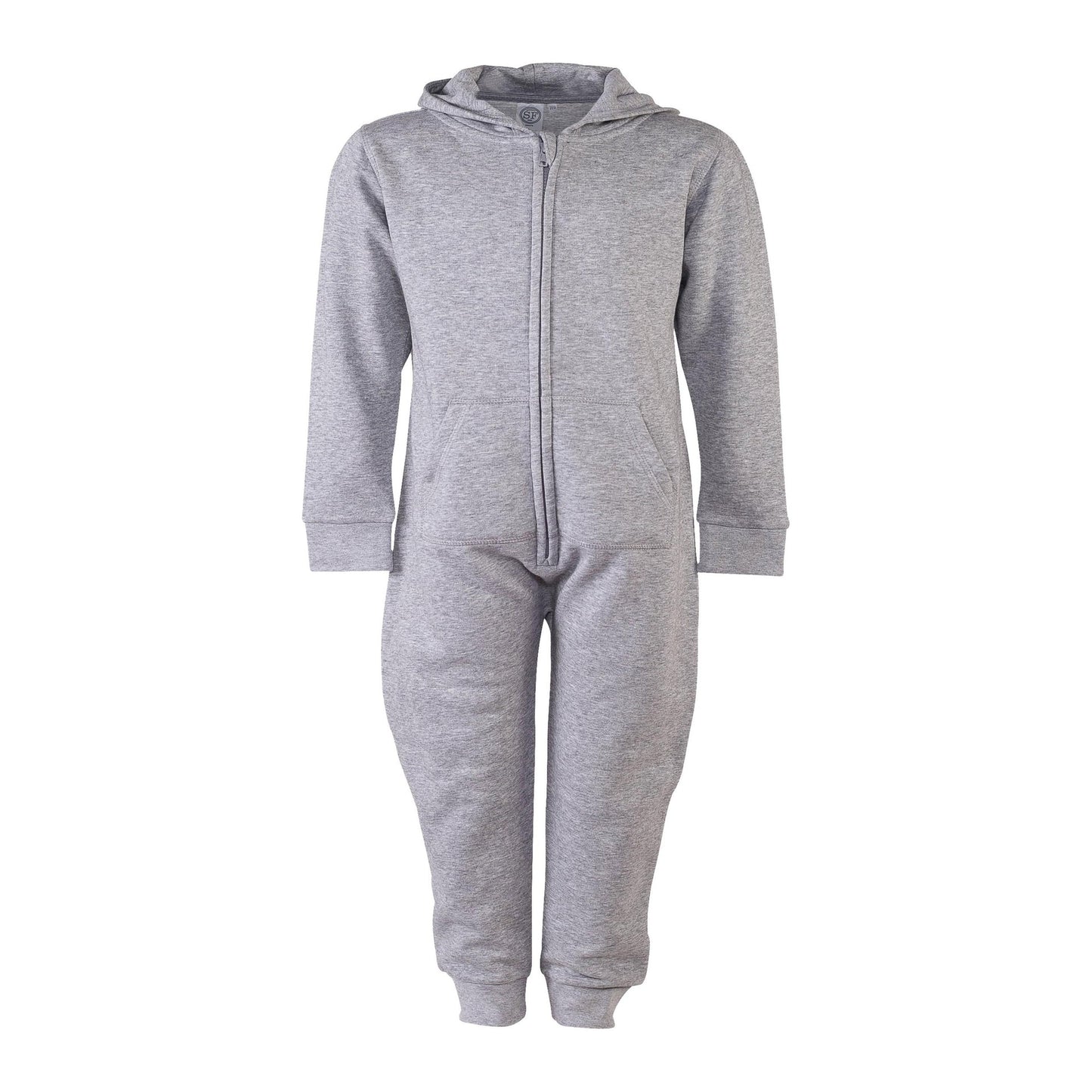 Sf Minni Kids Slim Fit All-In-One Loungewear with Front Zip and Kangaroo Pocket