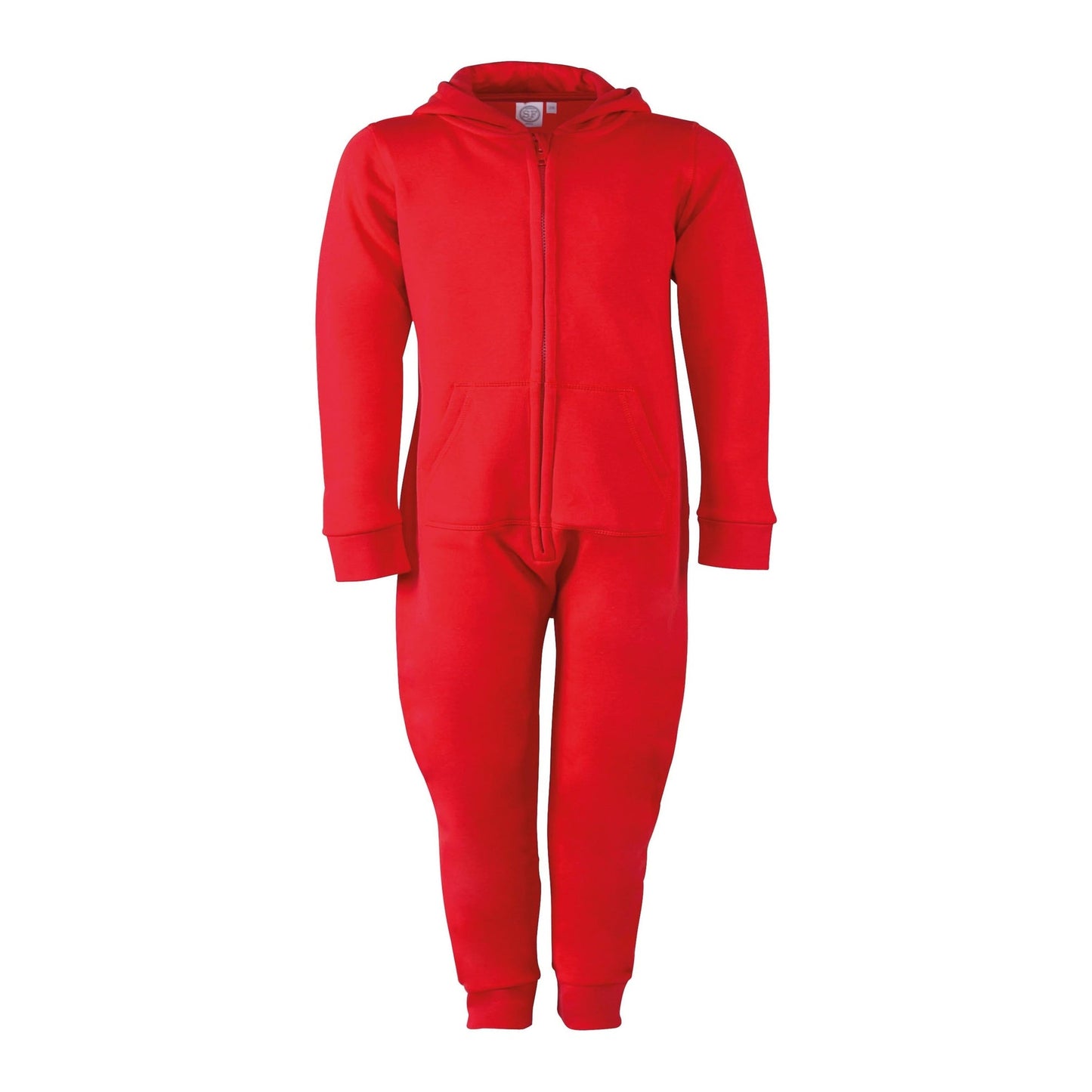 Sf Minni Kids Slim Fit All-In-One Loungewear with Front Zip and Kangaroo Pocket