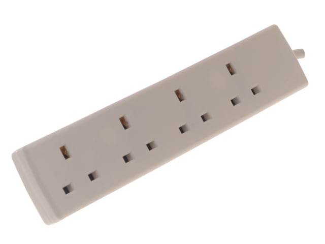 SMJ 4-Way Extension Lead 240V 13A 2m Indoor Power Socket UK Plug