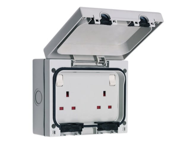 SMJ IP66 Double Gang 13A Outdoor Socket Dust Tight Water Resistant