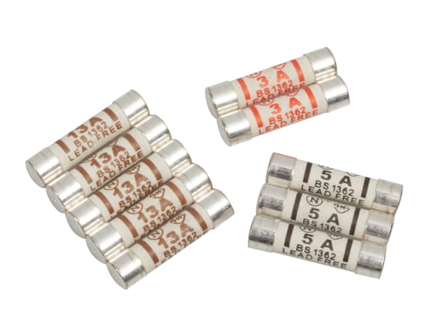 SMJ Mixed Fuse Pack 10 - 2x3A, 3x5A, 5x13A Fuses for Domestic Use