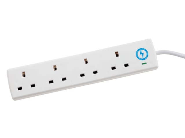 SMJ 4-Way Extension Lead 240V 13A with Surge Protection 2m Cable