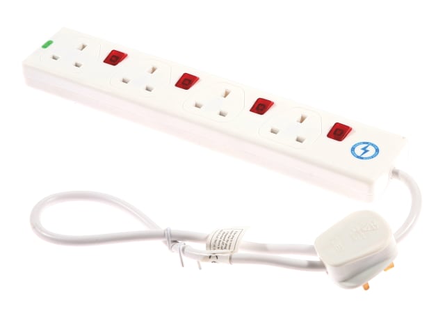 SMJ 4-Way Surge Protected Extension Lead 240V 13A 0.75m Individually Switched