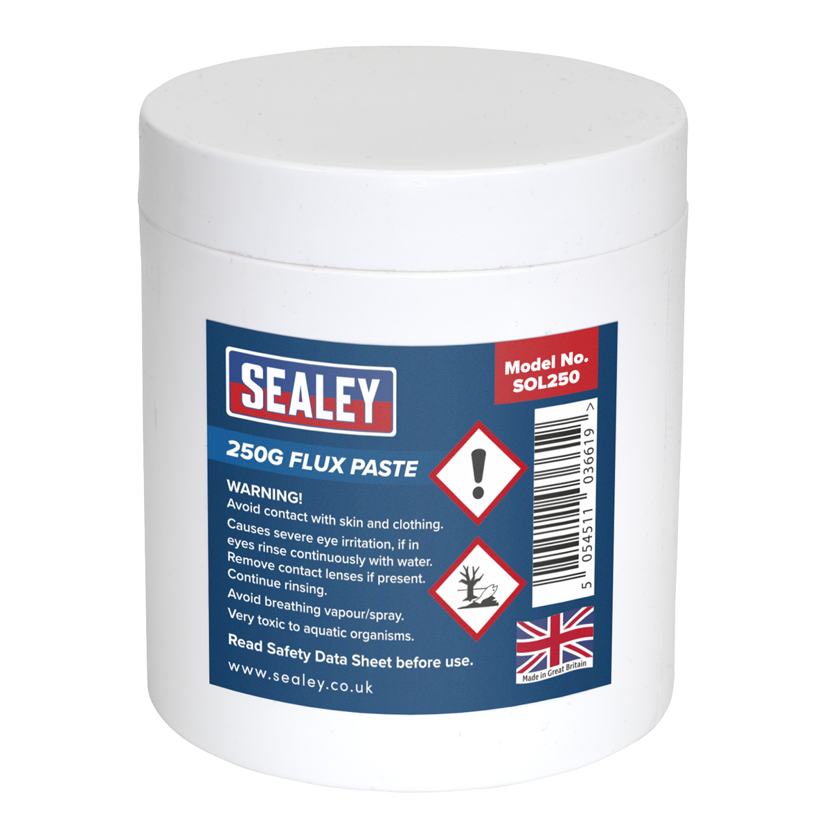 Sealey Flux Paste 250g Tub for Soldering and Metalwork - High Quality Flux