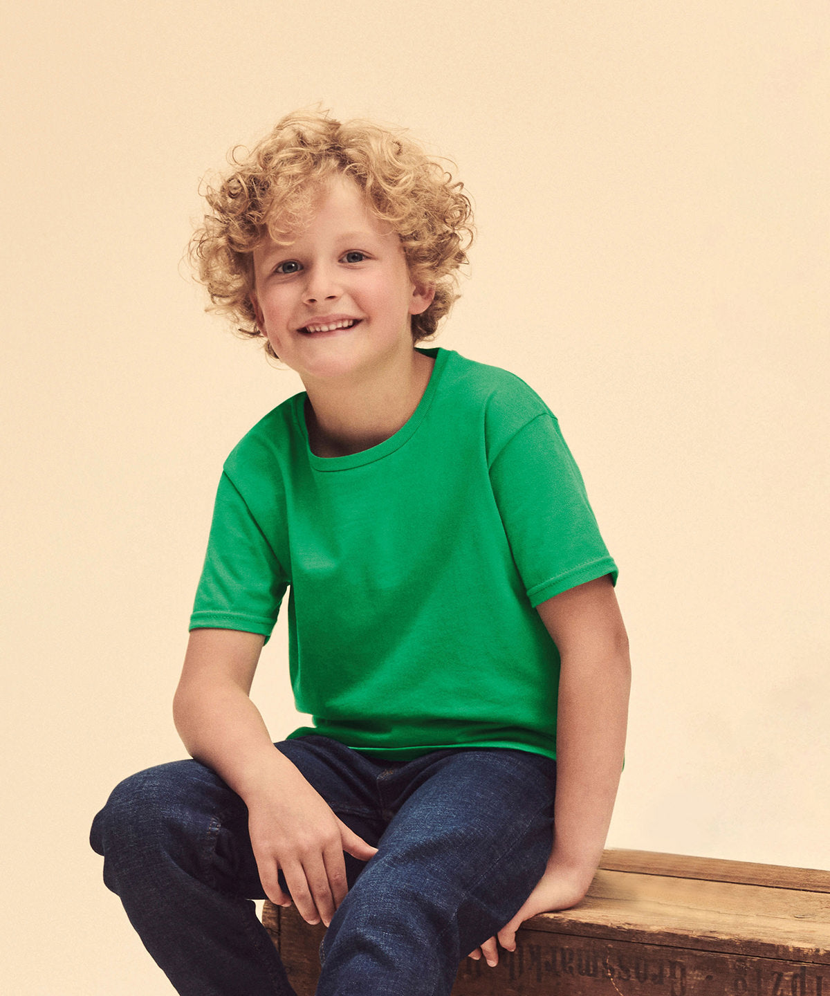 Fruit Of The Loom Kids Iconic 150 T-Shirt Sunflower Soft Cotton Crew Neck