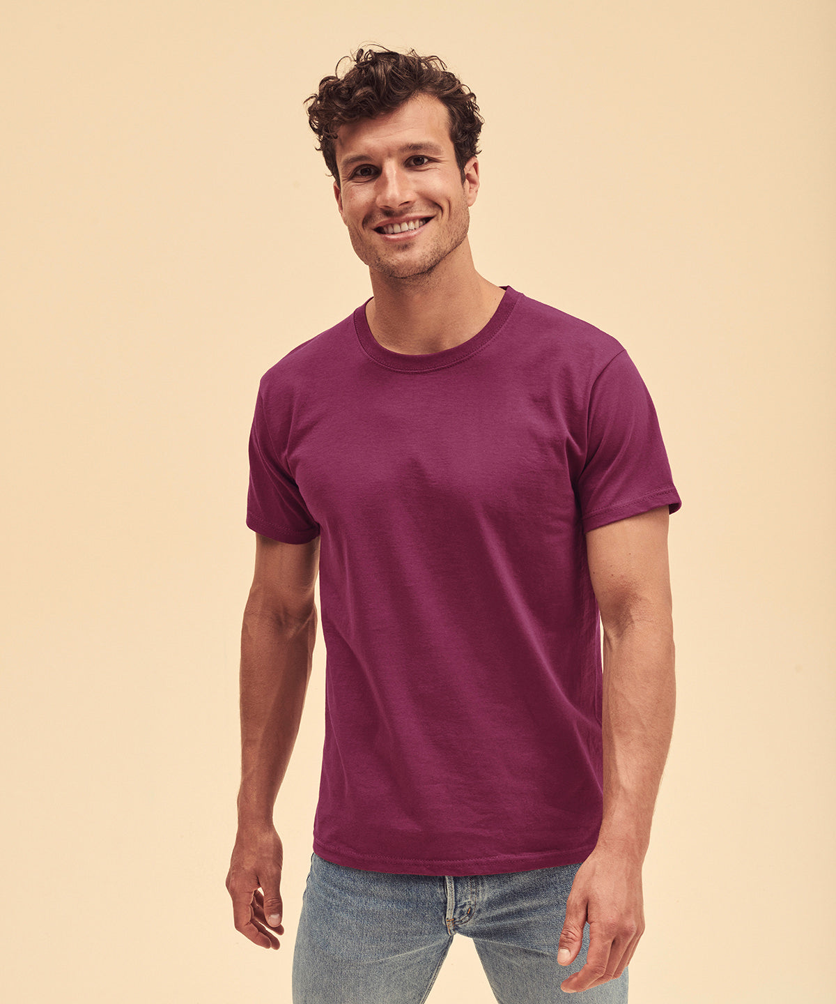 Fruit Of The Loom Valueweight T-Shirt Black Crew Neck 100% Cotton Classic Fit