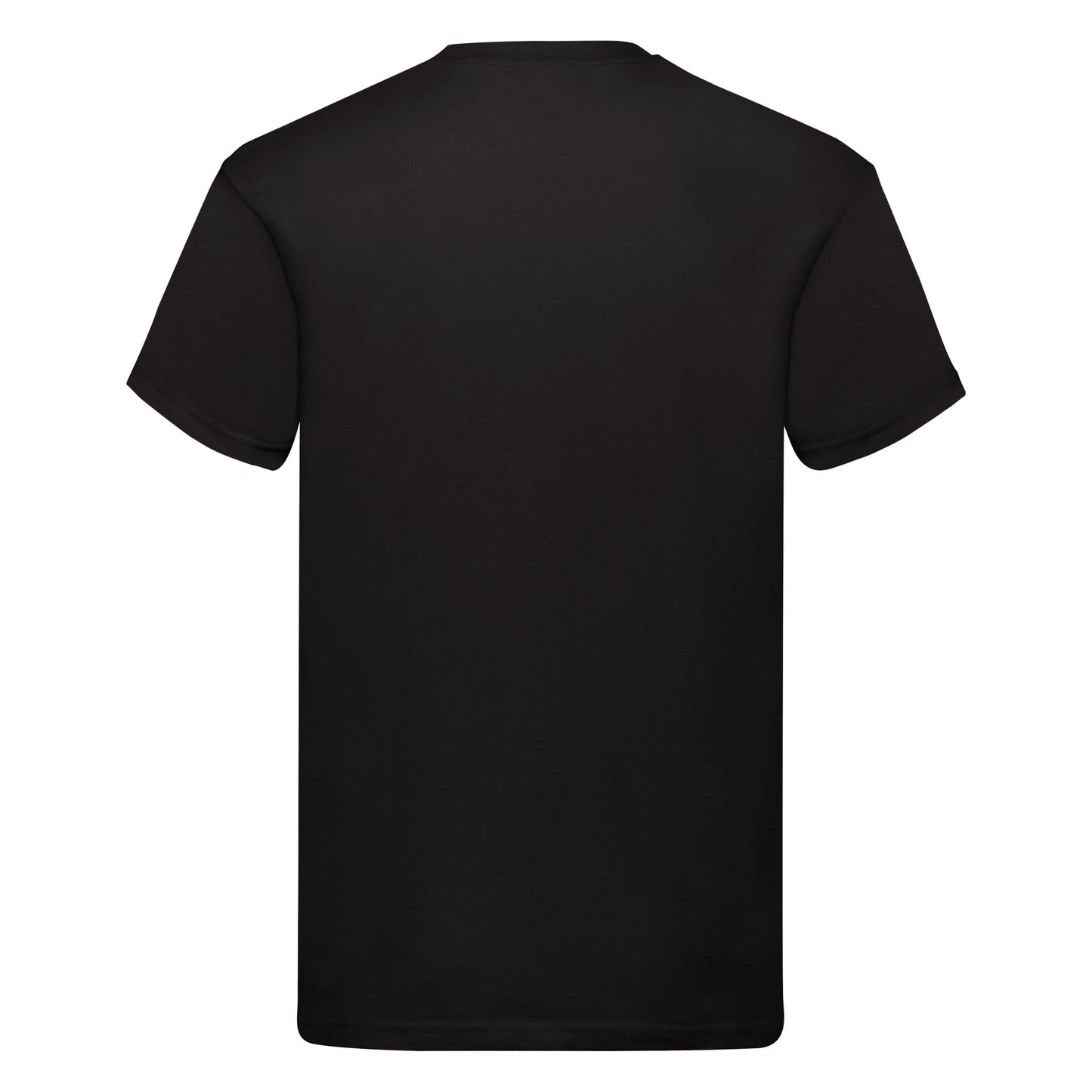 Fruit Of The Loom Original T-Shirt Black Rib Crew Neck 100% Cotton Sizes S-5XL