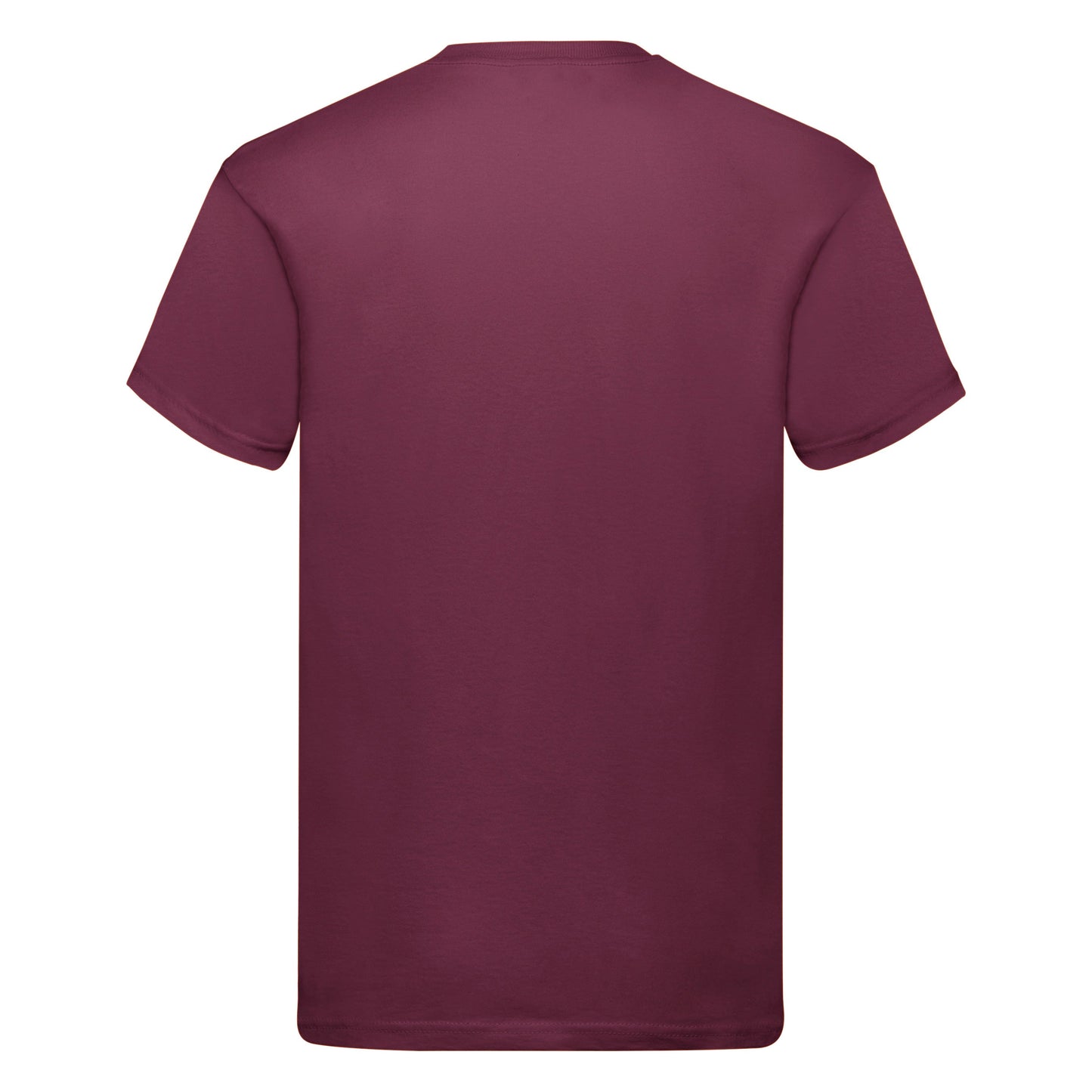 Fruit Of The Loom Original T-Shirt Burgundy Rib Crew Neck 100% Cotton  S-5XL