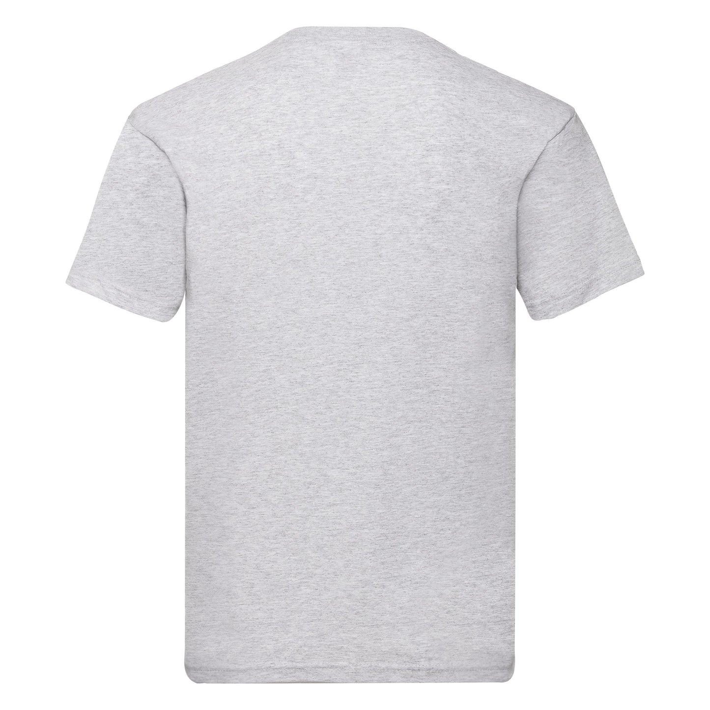 Fruit Of The Loom Original T-Shirt Heather Grey Rib Crew Neck 100% Cotton