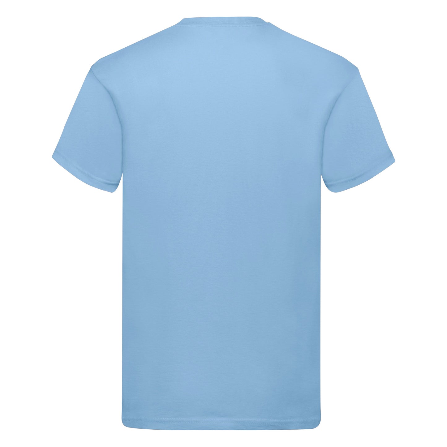 Fruit Of The Loom Original T-Shirt Sky Blue Rib Crew Neck 100% Cotton S-5XL