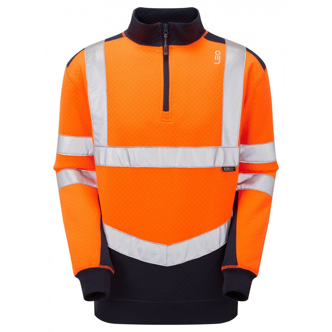 Leo Workwear EcoViz Dual Colour 1/4 Zip Sweatshirt 50% Cotton S-6XL