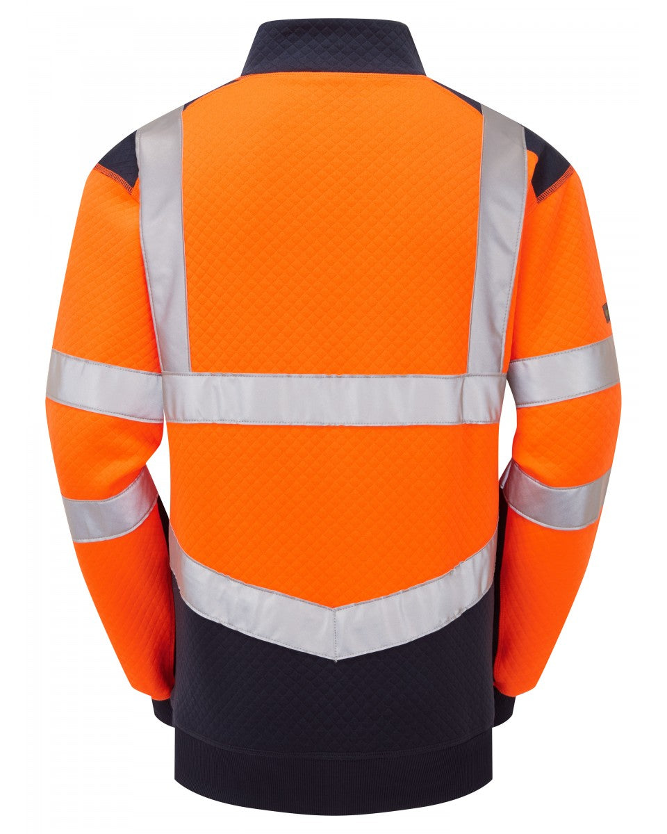 Leo Workwear EcoViz Dual Colour 1/4 Zip Sweatshirt 50% Cotton S-6XL