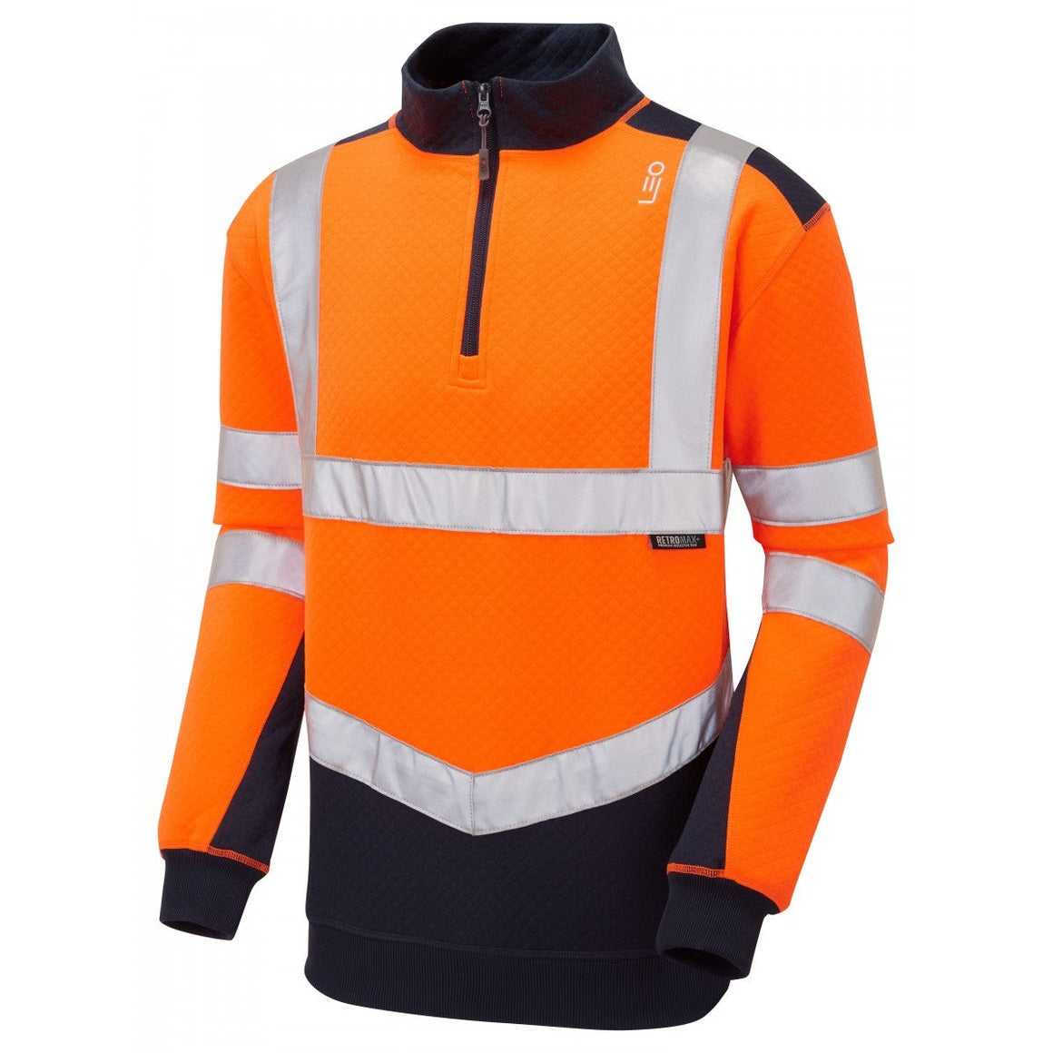 Leo Workwear EcoViz Dual Colour 1/4 Zip Sweatshirt 50% Cotton S-6XL