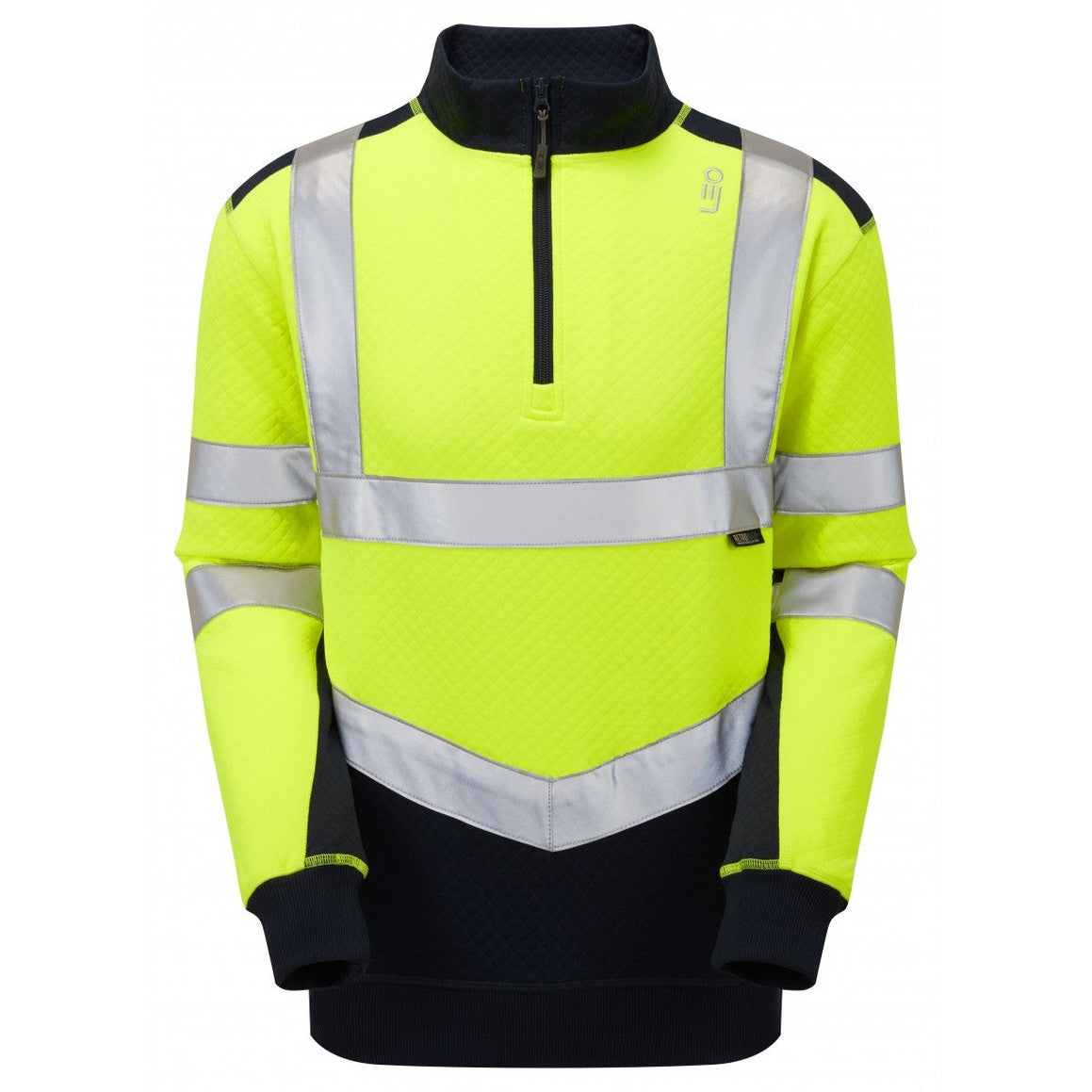 Leo Workwear EcoViz Dual Colour 1/4 Zip Sweatshirt 50% Cotton S-6XL