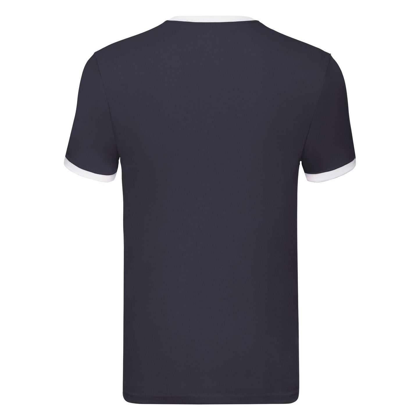 Fruit Of The Loom Ringer T Shirt Contrast Neck 100% Cotton Retail Fit S-3XL