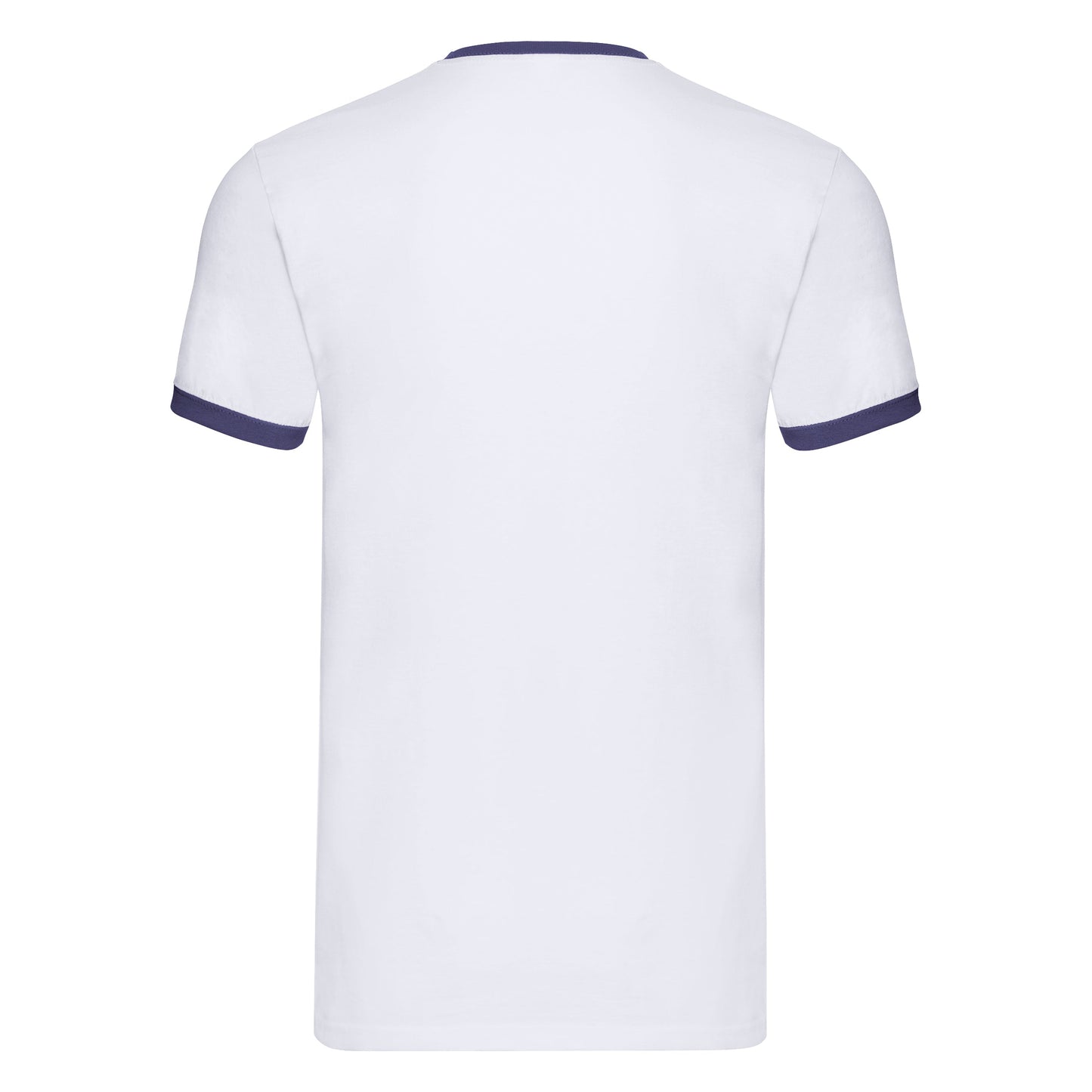 Fruit Of The Loom Ringer T Shirt Contrast Neck 100% Cotton Retail Fit S-3XL