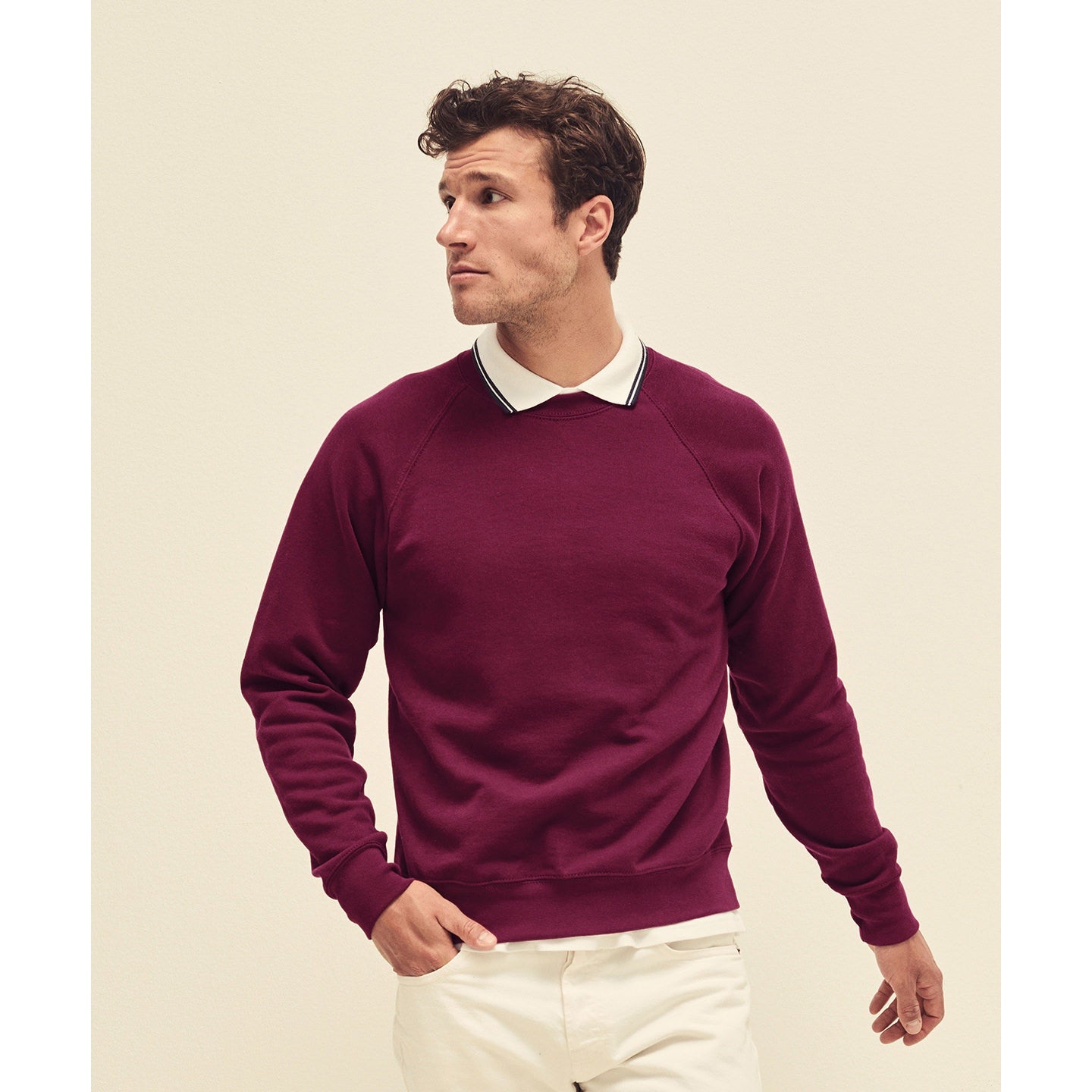 Fruit Of The Loom Classic Raglan Sweatshirt 80/20 Cotton Polyester Various Sizes