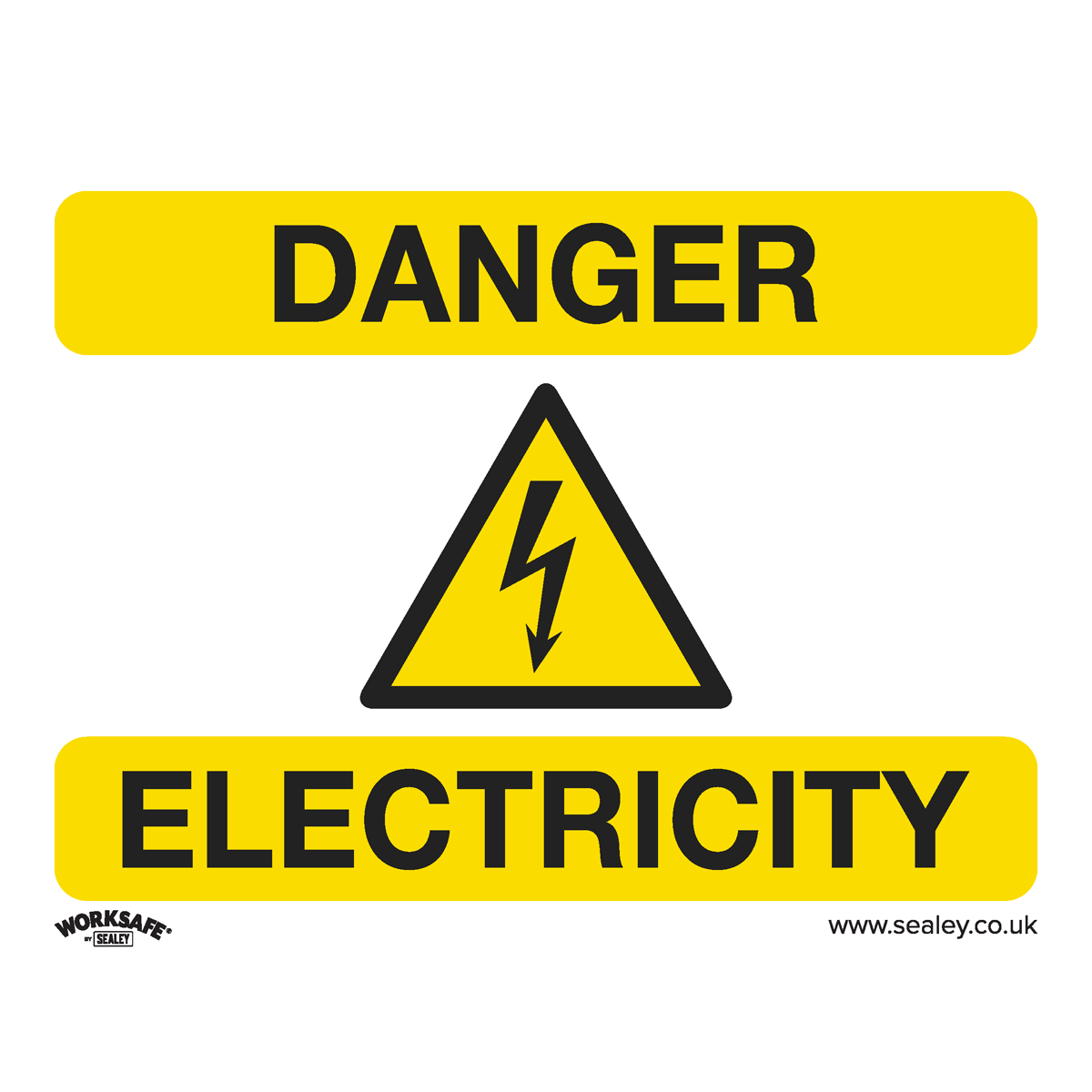 Sealey Danger Electricity Warning Sign Self-Adhesive Vinyl 100x75mm Pack of 1