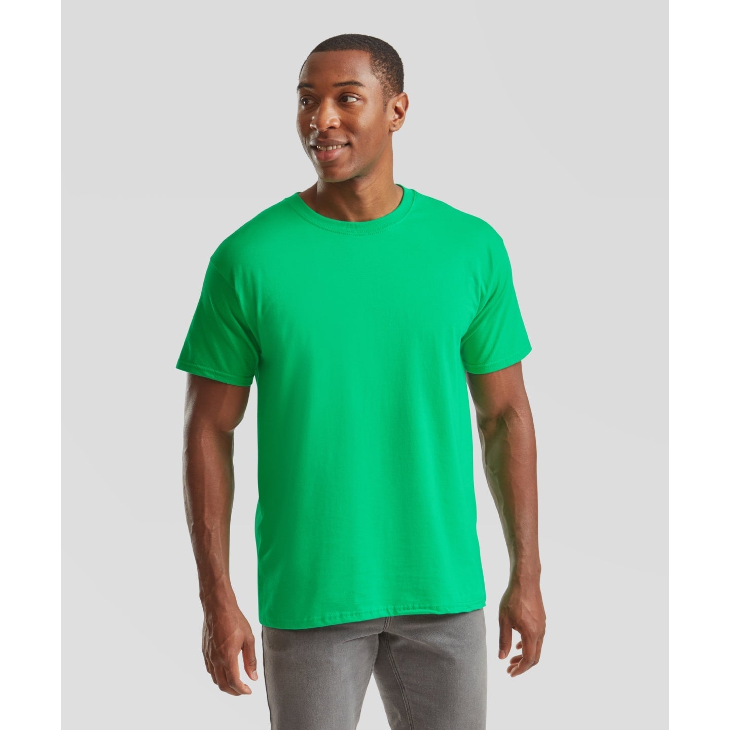 Fruit Of The Loom Iconic 195 Ringspun T-Shirt Azure Blue 100% Cotton Crew Neck