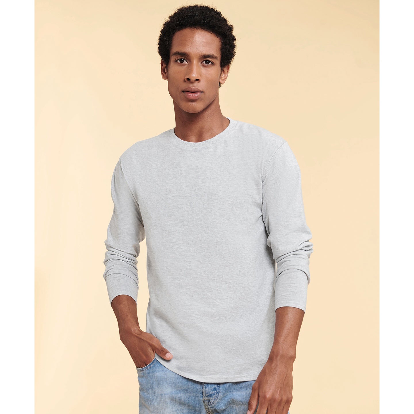 Fruit Of The Loom Iconic 195 Ringspun Long Sleeve T-Shirt Soft Cotton Fit