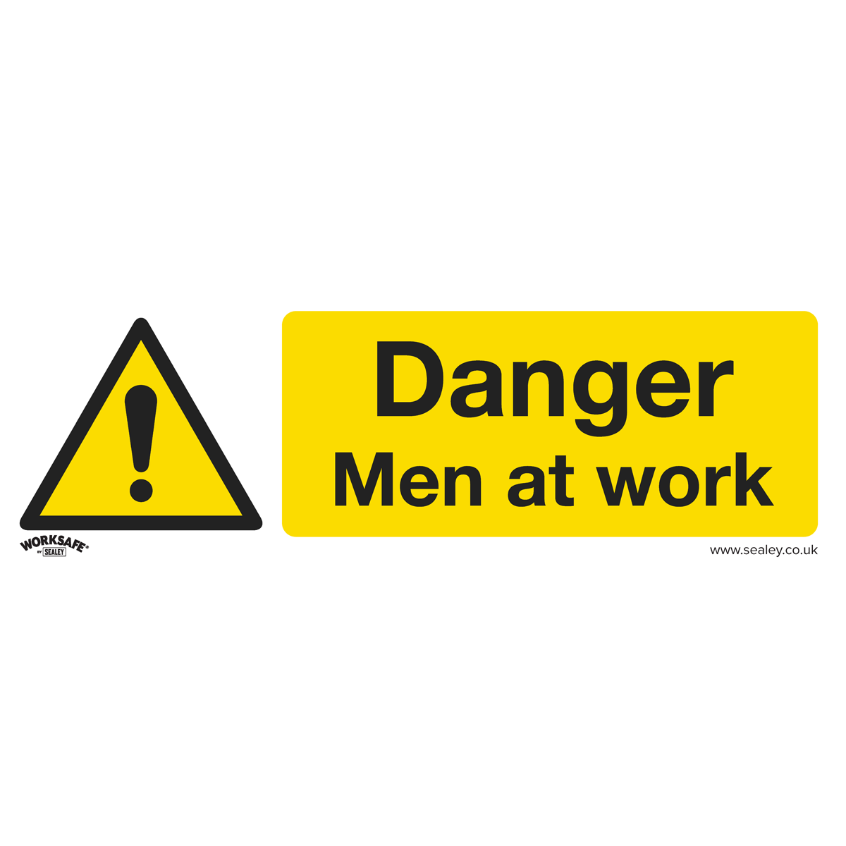 Sealey Danger Men At Work Safety Sign Pack of 10 Self-Adhesive Vinyl 300x100mm