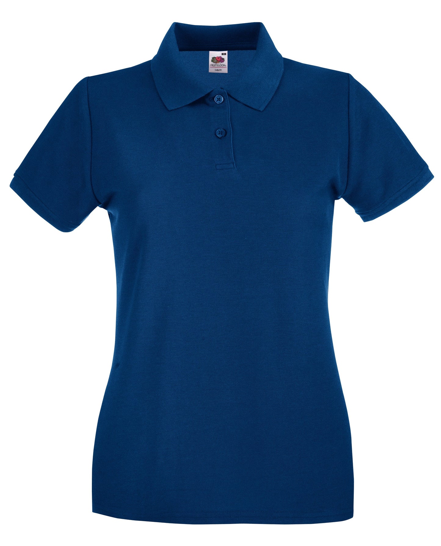 Fruit Of The Loom Women's Premium Polo Shirt Navy Feminine Fit Side Vents