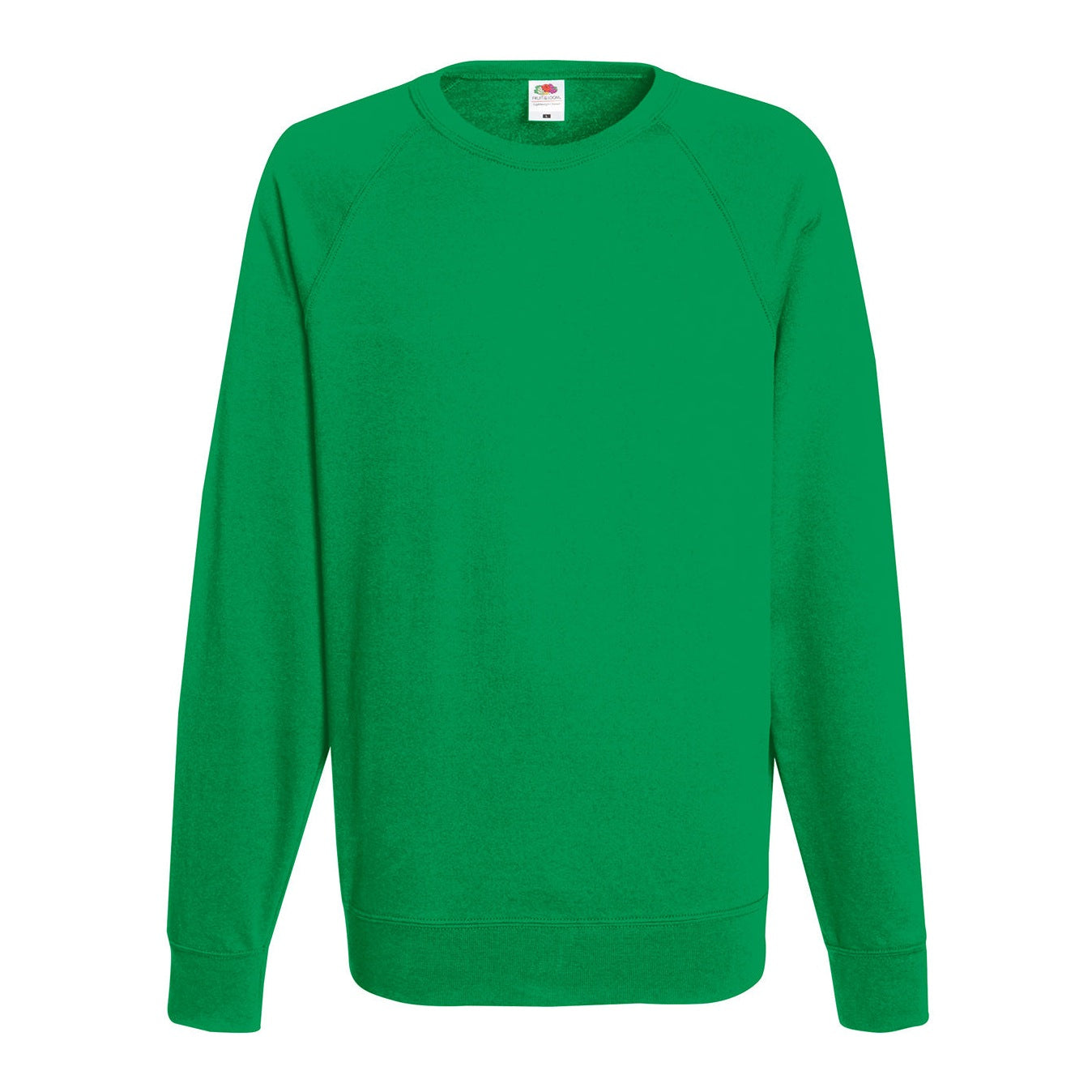 Fruit Of The Loom Lightweight Raglan Sweatshirt 100% Cotton Unbrushed Fleece