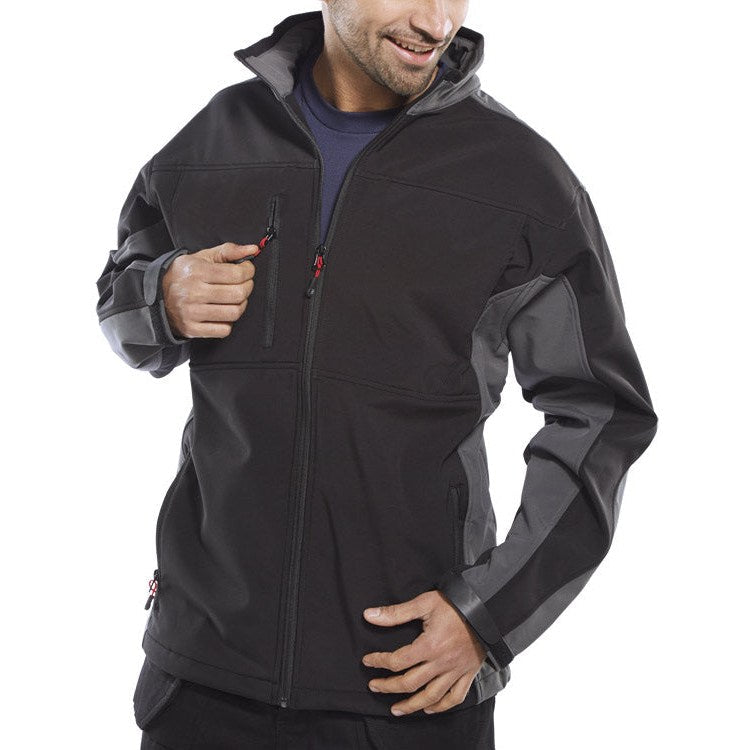 Beeswift Soft Shell Jacket High Stretch Water Resistant Windproof Fleece Lined