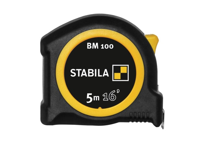 Stabila BM 100 Compact Pocket Tape 5m/16ft Shock-Absorbent Soft Grip
