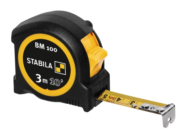 Stabila BM 100 Compact Pocket Tape 3m/10ft Shatterproof ABS Ergonomic Design