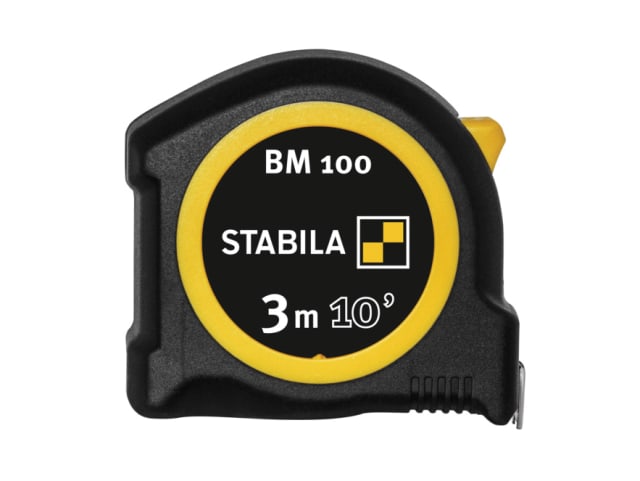 Stabila BM 100 Compact Pocket Tape 3m/10ft Shatterproof ABS Ergonomic Design