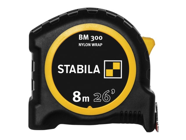 Stabila BM 300 Pocket Tape 8m/26ft Shatterproof Shock-Absorbent Soft Grip
