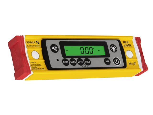 Stabila TECH 196 DL Digital Spirit Level 23cm with Illumination and IP67 Rating