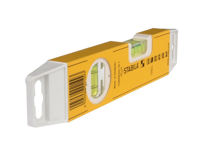 Stabila 70T Torpedo Level 25cm Shockproof Vials Accurate 0.5mm/m Leveling Tool