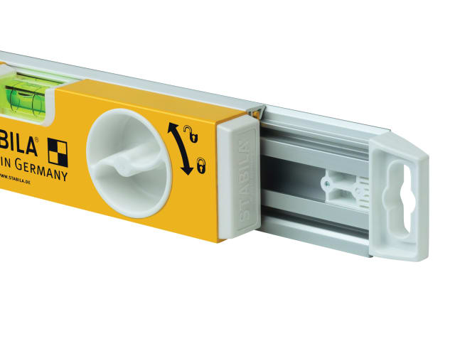 Stabila 80T Telescopic Spirit Level 80-127cm with 2 Vials and Anti-Slip Stoppers