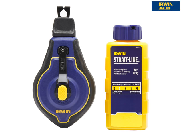IRWIN Speedline Pro Chalk Reel Set 30m with 6:1 Gears and Blue Chalk